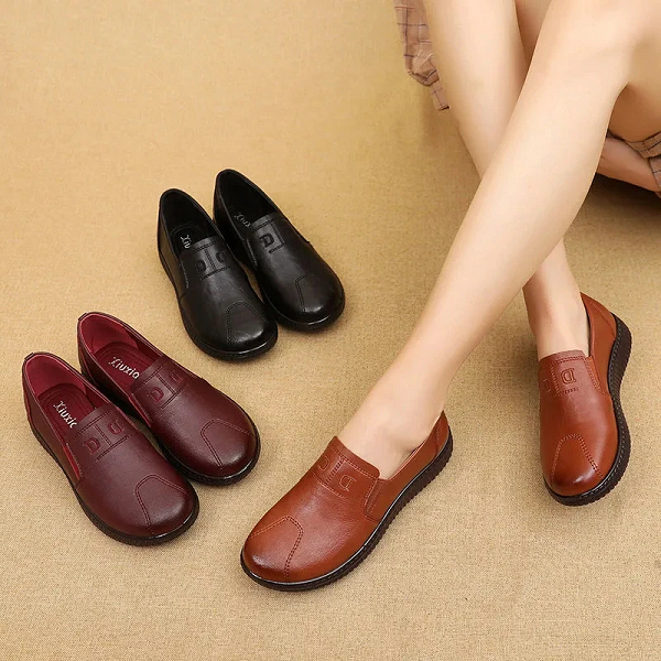 Wide Fitting Shoes Genuine Leather Casual Women Shoes